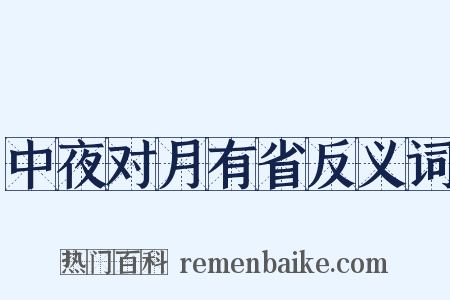 中夜对月有省反义词是什么意思的图片